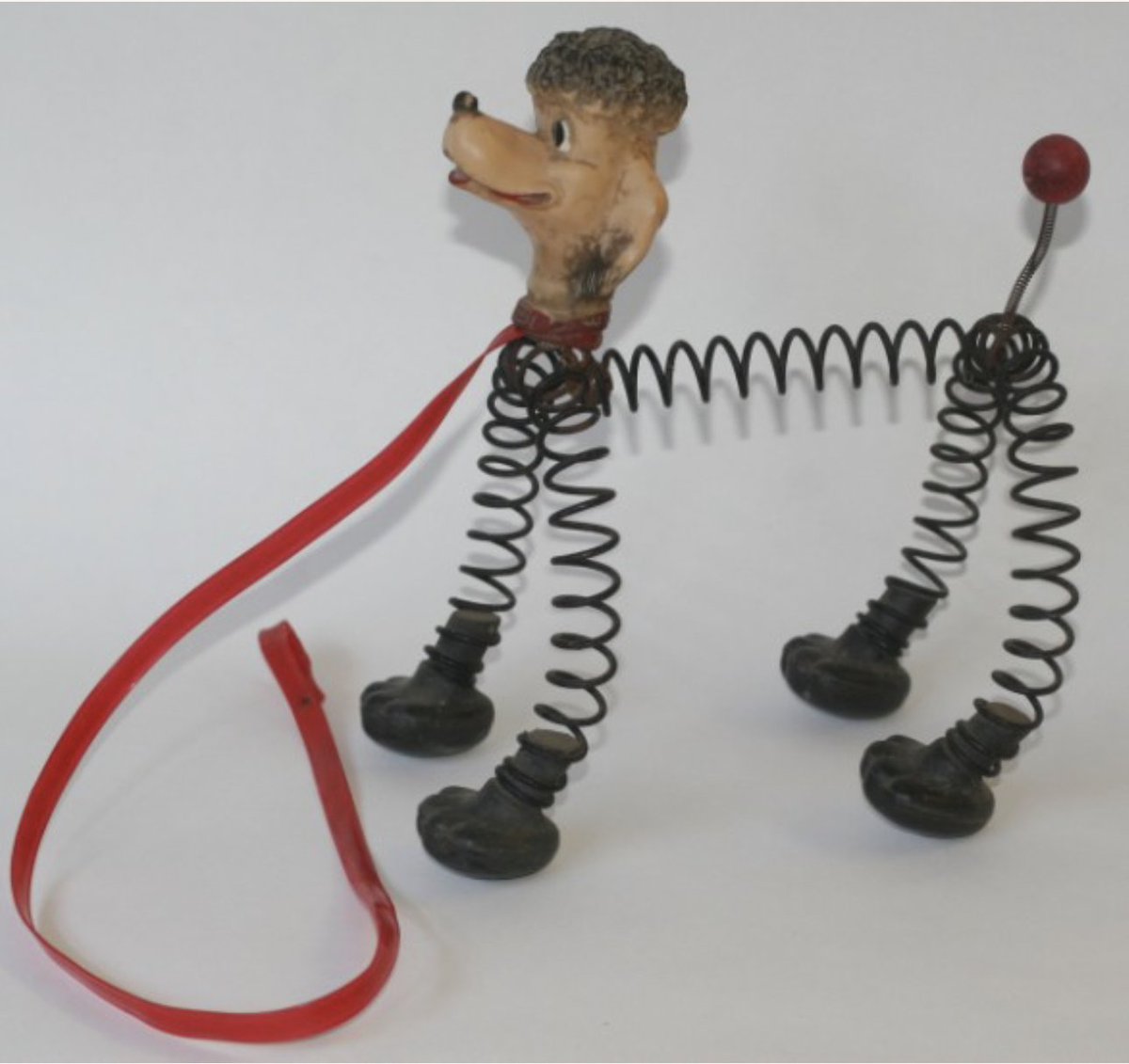 We are all ready to leap into #ArchivesPets for this month's #ArchivesHashtagParty. For those who couldn't have a real pet, there was this 'Leaping Animal Toy' was patented by #Hartford resident William Brodrib in 1956.  #toys #animaltoys #slinkydog
