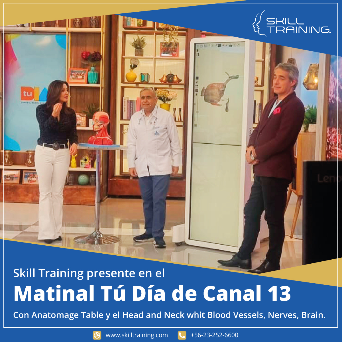 skilltraining's tweet image. Skill Training presente en el matinal &quot;Tú Día&quot; de Canal 13.
Durante 3 días, tuvimos el honor de participar en el programa &quot;Tú Día&quot; de Canal 13.

#skilltraining #anatomagetable #simulaciónclínica #canal13 #túdía