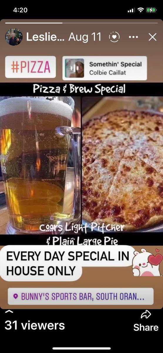 BunnysSportsBar's tweet photo. #TGIF @stoolpresidente  #MLB #FriendlyGames  Bunny’s is 91 years old! We thank our friends and families for their support! We welcome all our teams! My family serving you and your families for 91 years in South Orange. #Margaritas.  #SOPAC steps to the performance. Yes we are open  2-2. This is where we gather with friends and family. Welcome Home!  Thin & crispy pizza! Home of the Addictive Garlic Salad! All your sports are here! #sangria #BloodyMary dressed with bacon. Twenty T.V.’s you pick your games!   #orderup 
#FreeDelivery #indoordining #outdoordining  9737631377 #curbsidepickup We will run it out to your car.#pizzaAndBrew $25.95 #sportsbar #pizza #wings #sangria #hallin #setonhall #piratenation #southorange #maplewoodnj #westorangenj #millburnnj #Livingstonnj #florhamparknj #essexcountynj #smallbusiness #shoplocalsoma  Step into a five generation family business where everybody knows your name or drink. This small family business thanks you❤️