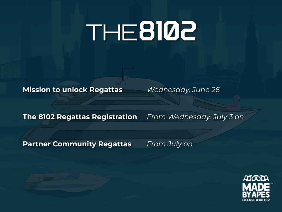 GM friends ☀️⛵

Here are the news you've been waiting for 🫡

The mission to unlock regattas starts on Wednesday, June 26 👀

Who is excited?