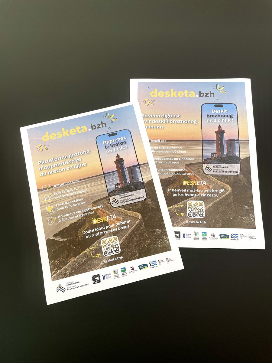 C’était un de mes engagements forts : lancer une plateforme numérique d’apprentissage du Breton. C’est aujourd’hui chose faite avec Desketa.bzh de l’<a href="/OPAB_OPLB/">Ofis Publik ar Brezhoneg | Actualités</a> 💪

Développons le Breton dans toutes ses dimensions. Le numérique en fait partie !