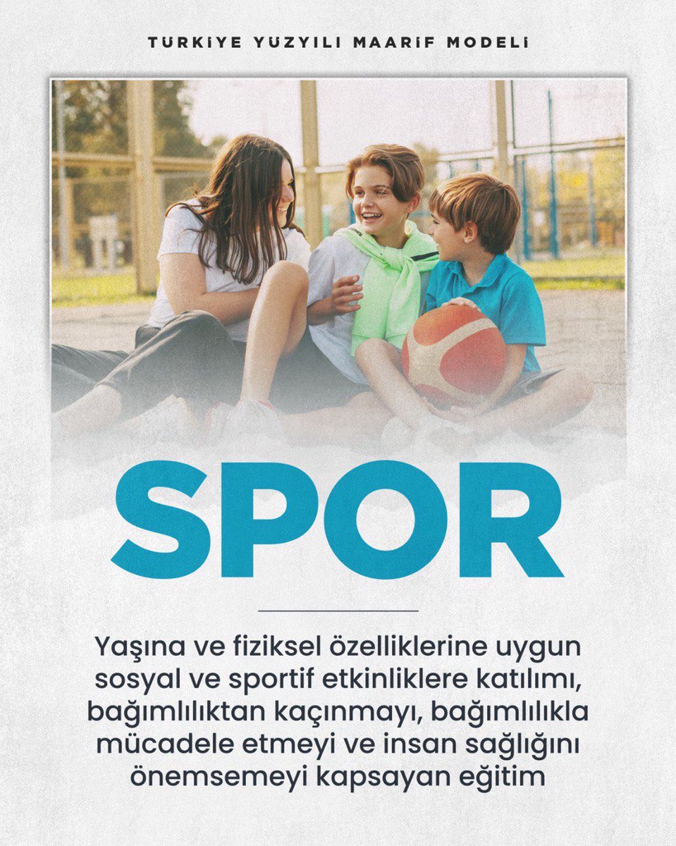 antalyamem07's tweet photo. 📌 Türkiye Yüzyılı Maarif Modeli

✒️Sportif etkinliklere katılımı önceleyen, bağımlıkla mücadeleyi sistemin rutinine konumlandırmış ve insan sağlığını önemseyen bir eğitim modeli.⛹🏻‍♂️

#KöklerdenGeleceğe

@tcmeb @Yusuf__Tekin @farukyelkenci @skaygusuz @AntalyaValilik https://t.co/97VZpmudai