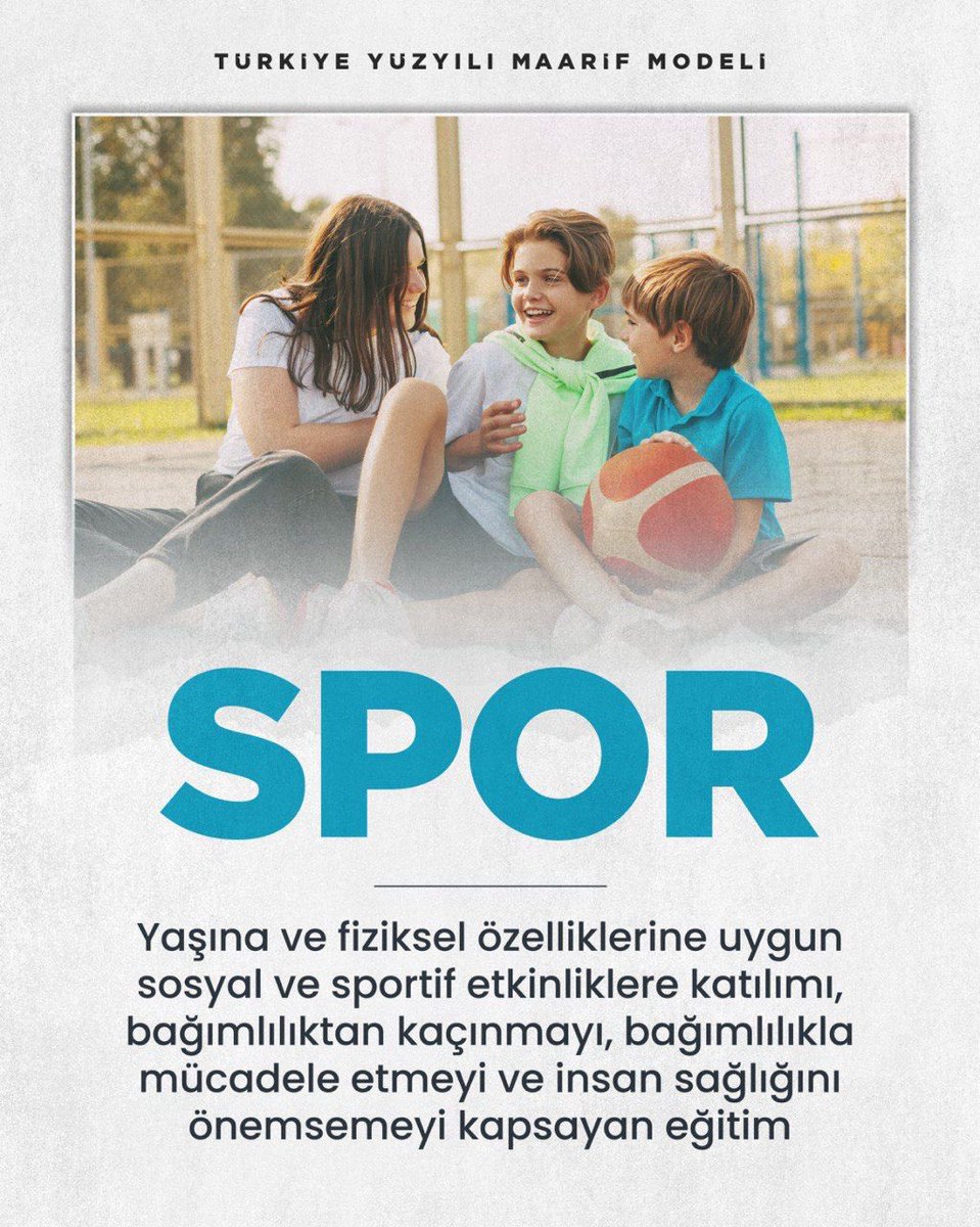KarayazO's tweet photo. Türkiye Yüzyılı Maarif Modeli

✒️Sportif etkinliklere katılımı önceleyen, bağımlıkla mücadeleyi sistemin rutinine konumlandırmış ve insan sağlığını önemseyen bir eğitim modeli.⛹🏻‍♂️
#KöklerdenGeleceğe
@tcmeb @Yusuf__Tekin @Erzurum_Mem @yakupyildiz024 @Karayazimem @muhliscicek25 https://t.co/OTuOuqzm9i
