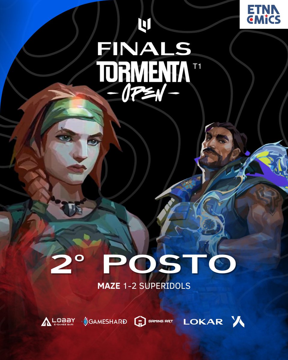 Purtroppo perdiamo una super finalissima contro i #Superidols per 2-1. 😪

Facciamo i complimenti ai nostri ragazzi per l'ottimo risultato raggiunto in questo torneo in LAN. 🥈

Ci vediamo presto! 👻

#tormentaopen #etnacomics #maze