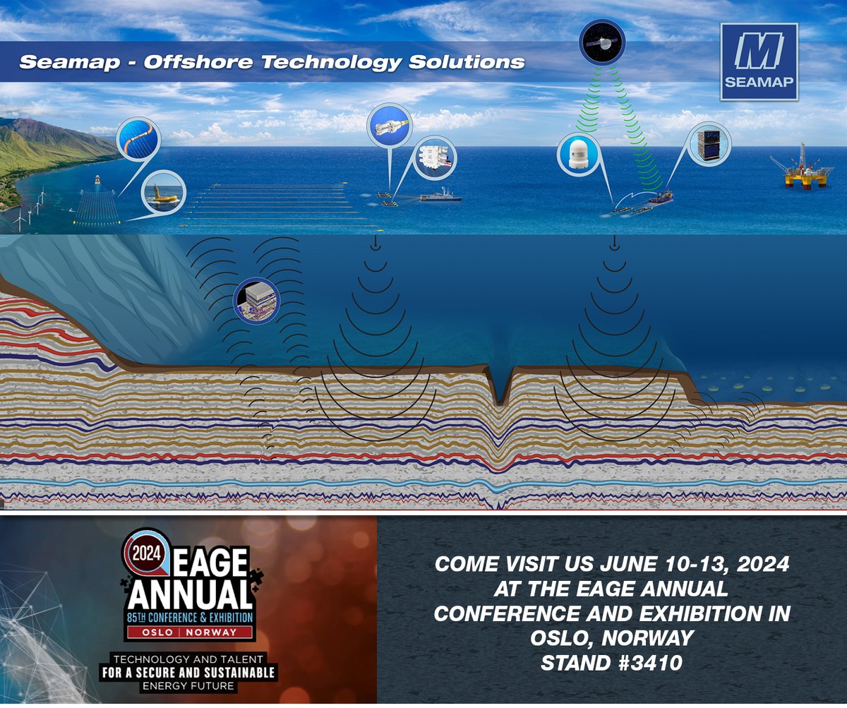 Visit us at the EAGE Annual Conference and Exhibition next week. We'd love to get to know you and see how MIND Technology and Seamap can be a solution for you. #MIND #Seamap #Gunlink #Sealink #Buoylink #EAGE