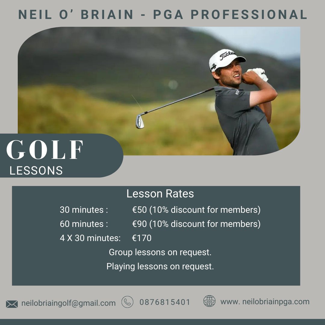 Roganstown Golf Club (@roganstowngolf) on Twitter photo Neil O Briain has been appointed as our new PGA Golf Professional at Roganstown Golf Club. Neil has extensive experience as a teaching professional. Neil can be contacted by e-mail neilobriaingolf@gmail.com or by phone 087 6815401 to book a lesson.
#golflessons
#GetIntoGolf Neil O Briain has been appointed as our new PGA Golf Professional at Roganstown Golf Club. Neil has extensive experience as a teaching professional. Neil can be contacted by e-mail neilobriaingolf@gmail.com or by phone 087 6815401 to book a lesson.
#golflessons
#GetIntoGolf