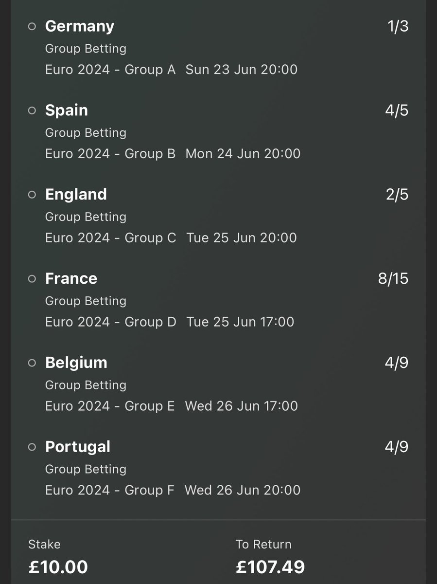 FtblTipster's tweet photo. FREE Cash Giveaway! 💰

Do you want to be in with a chance of winning £100?

We’ve backed Germany, Spain, England, France, Belgium and Portugal to win their groups. ✅

If it lands, we’ll give £100 to one lucky winner! 

To Enter, Like, Repost and Follow Us!

18+ https://t.co/ELozIBLElY