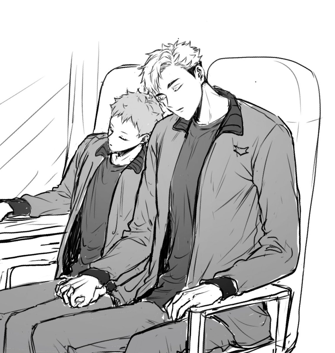 츠무히나 낙서..
둘이 자다가 중간에 깬 아츠무가 손잡고 다시 잠(ㅋㅋ)