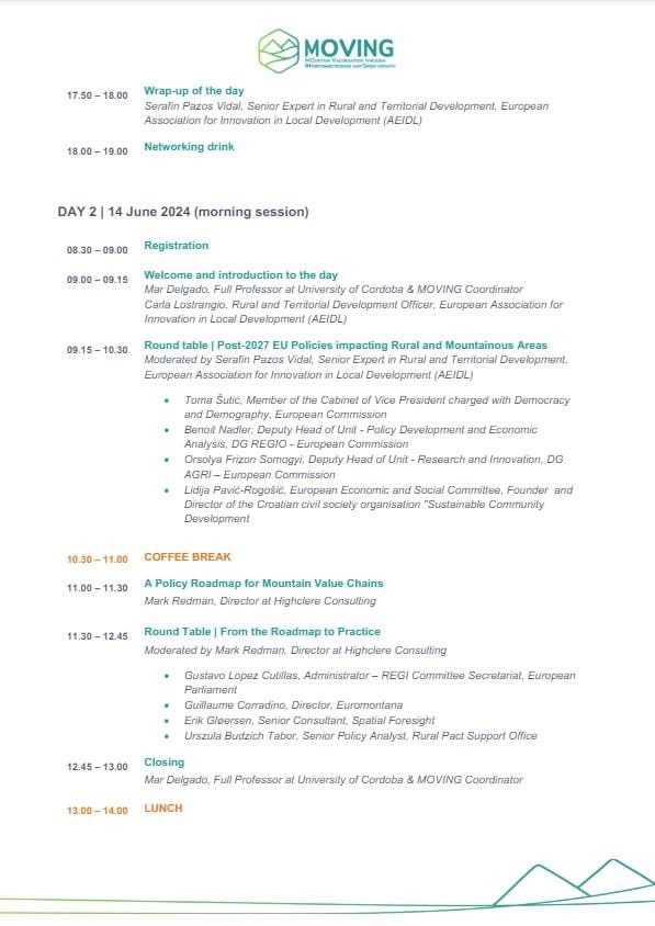#MOVINGconference! We will be discussing with senior EU officials, networks &amp; experts in Brussels on June 13-14 about #post2027 EU Policies in areas facing geographical constraints such as rural and #mountain regions.

Register now! forms.office.com/e/Wfc4we2Dd3

#MountainsMatter