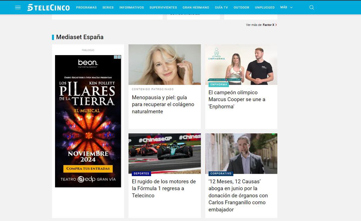 😎 Tenemos un chico de portada.

Nuestro <a href="/MarcusCooperW/">Marcus Cooper</a> está en la home de las webs de <a href="/telecincoes/">Telecinco</a> y <a href="/divinity_es/">divinity</a> con #Enphorma y acompañado de <a href="/Monicamtinez/">Mónica Martínez</a> 

Ya están disponibles los primeros programas en <a href="/miteleonline/">mitele</a> 😍

Ganas de verlos 🏋️‍♂️🥦🙇🏼