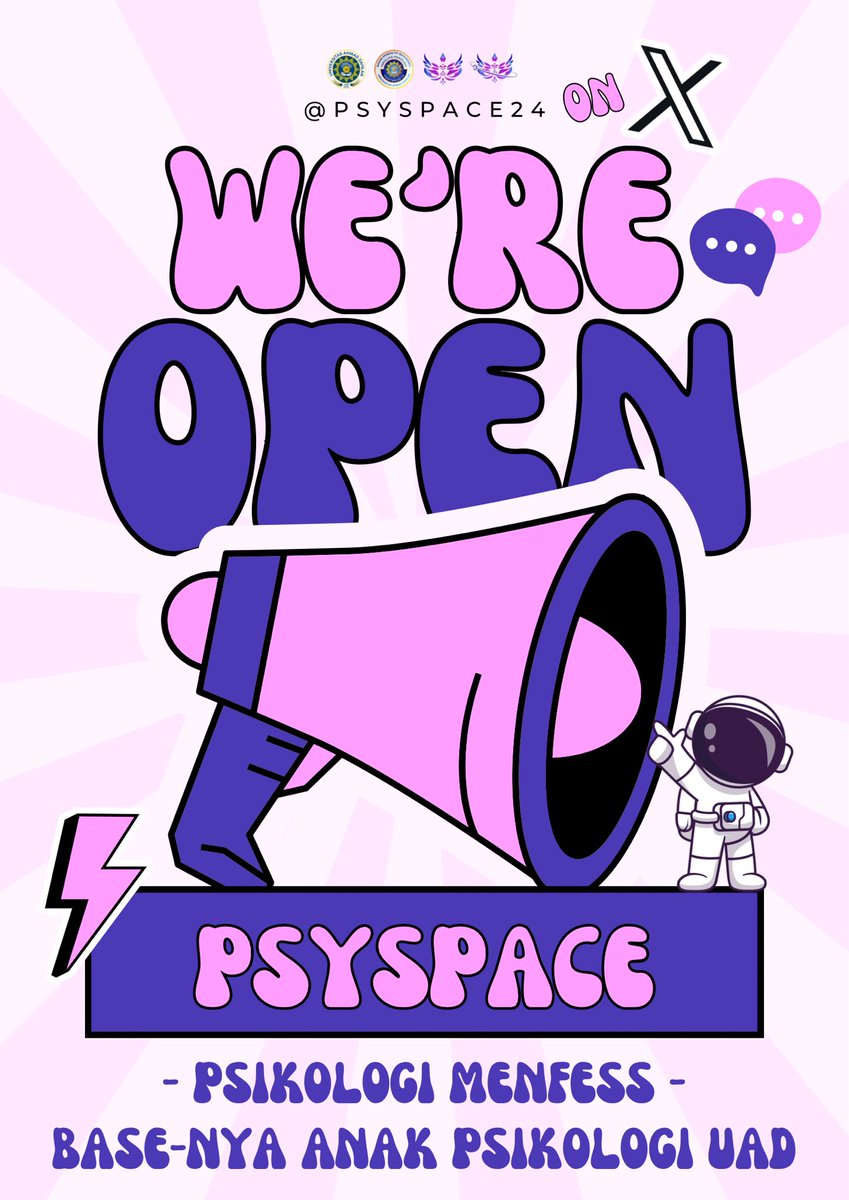 bemfapsiuad's tweet photo. [Kabinet Renaisans - Departemen Media dan Informasi]

🫧We're Open Now!🫧

Hello Psychofellas! 
Mulai hari ini kami menerima ungkapan-ungkapan dari kalian di platform X @Psyspace24 !

#BEMFAPSIUAD
#KabinetRenaisans
#DepartemenMedinfo https://t.co/EuknxrQU7S