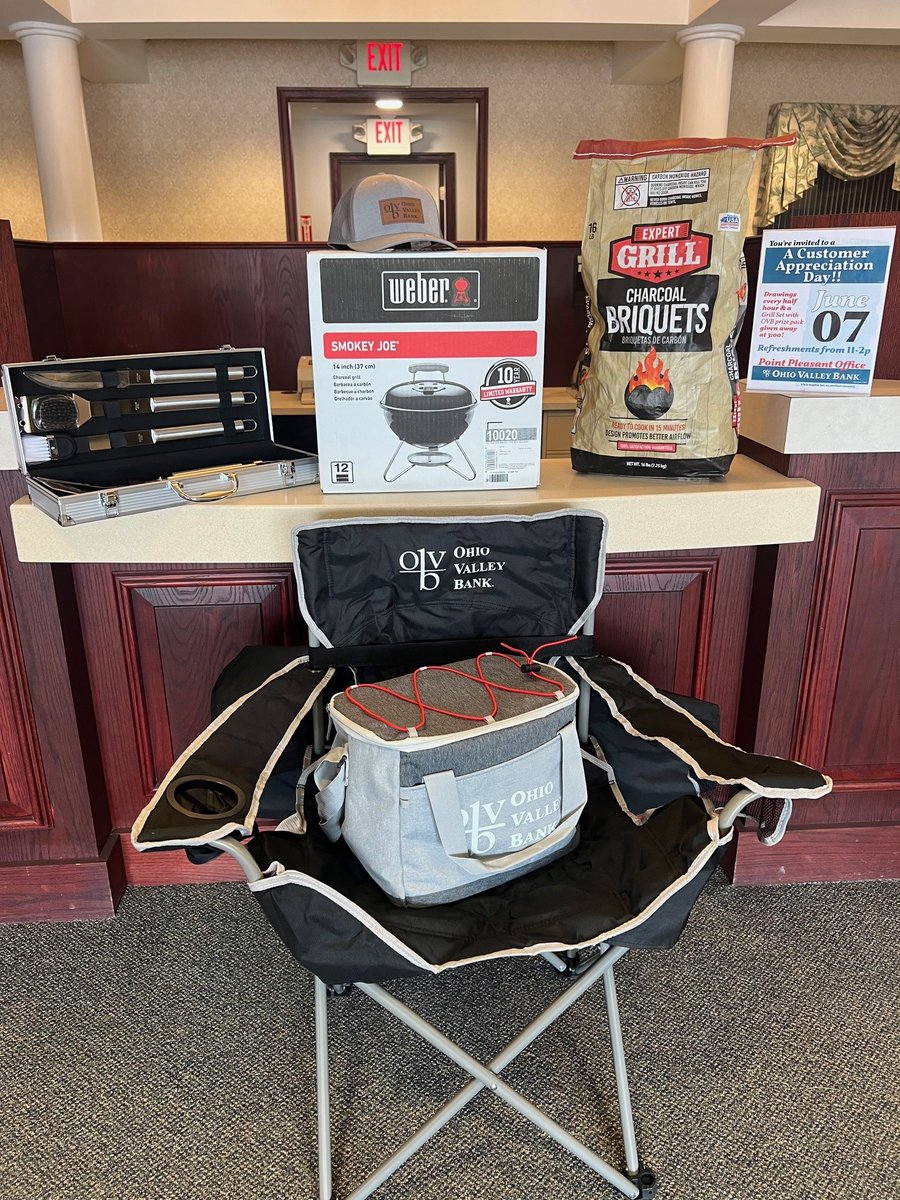 Customer Appreciation Day at OVB Point Pleasant kicks off at 11 a.m.!!!!!
Spend this fantastic summer day with us. Refreshments from 11:00-2:00. Bob Graham from the Oh-Kan Coin Club has his collection on display. Plus one lucky winner will walk away with this Grill Set!