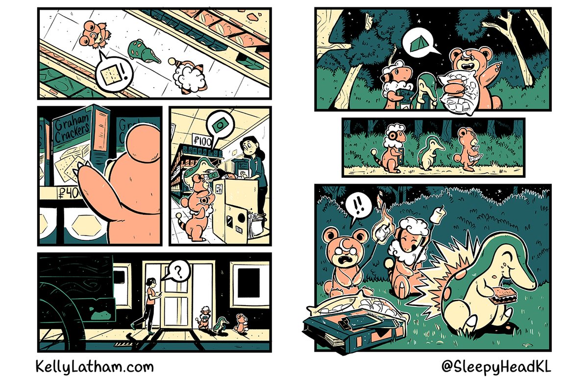 pokemon love s'mores!  ❤️ some of my fave johtos - cyndaquil, teddiursa, and flaffy