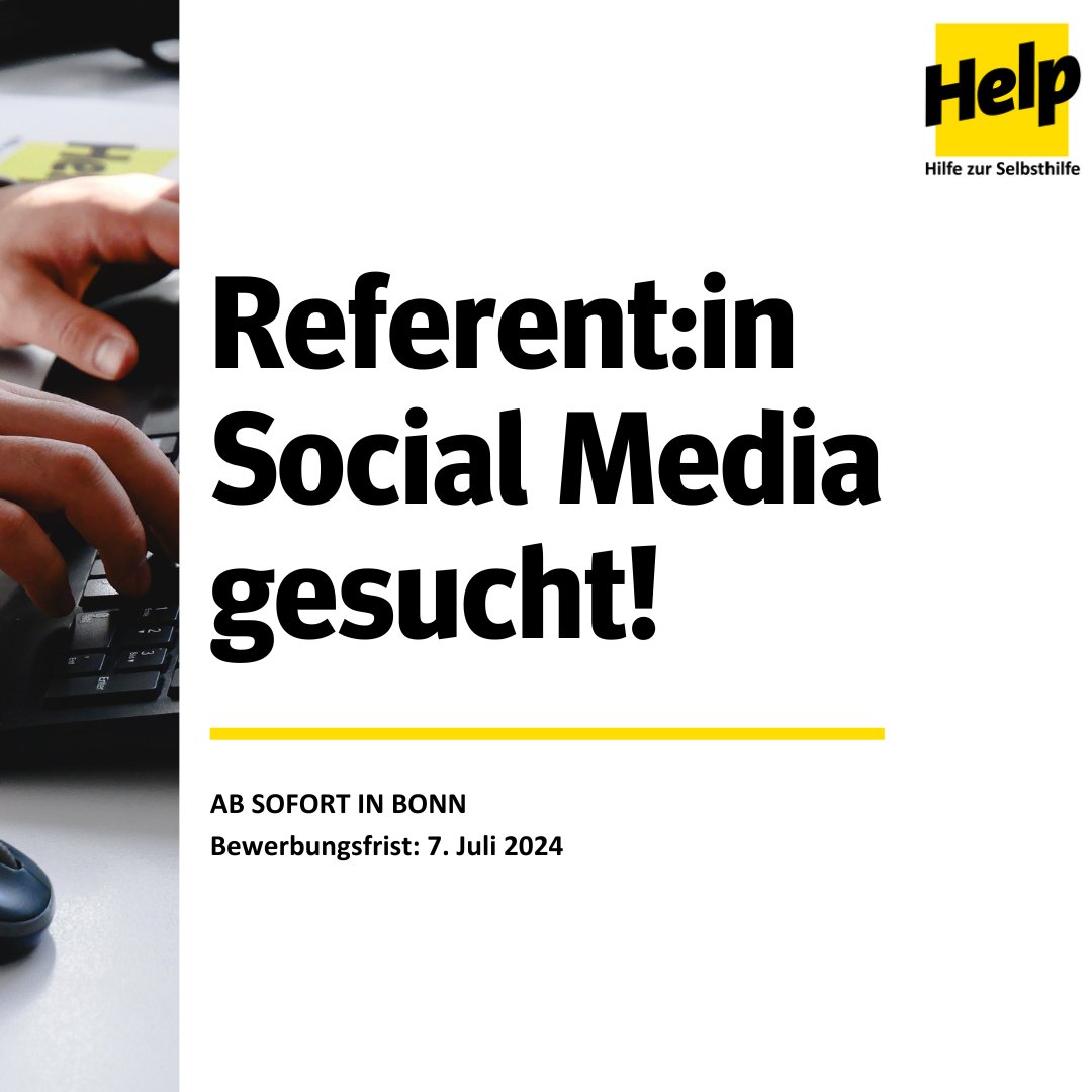 📣 WE ARE HIRING 📣 

Du hast Lust auf eine Tätigkeit mit Sinn und möchtest unser Team als Referent:in für Social Media verstärken? Dann bewirb dich noch bis zum 7. Juli über unser Karriereportal!
…-zur-selbsthilfe-e-v.jobs.personio.de/job/1591700?la…

#NGOjob #socialmediajob #humanitärehilfe #hiring