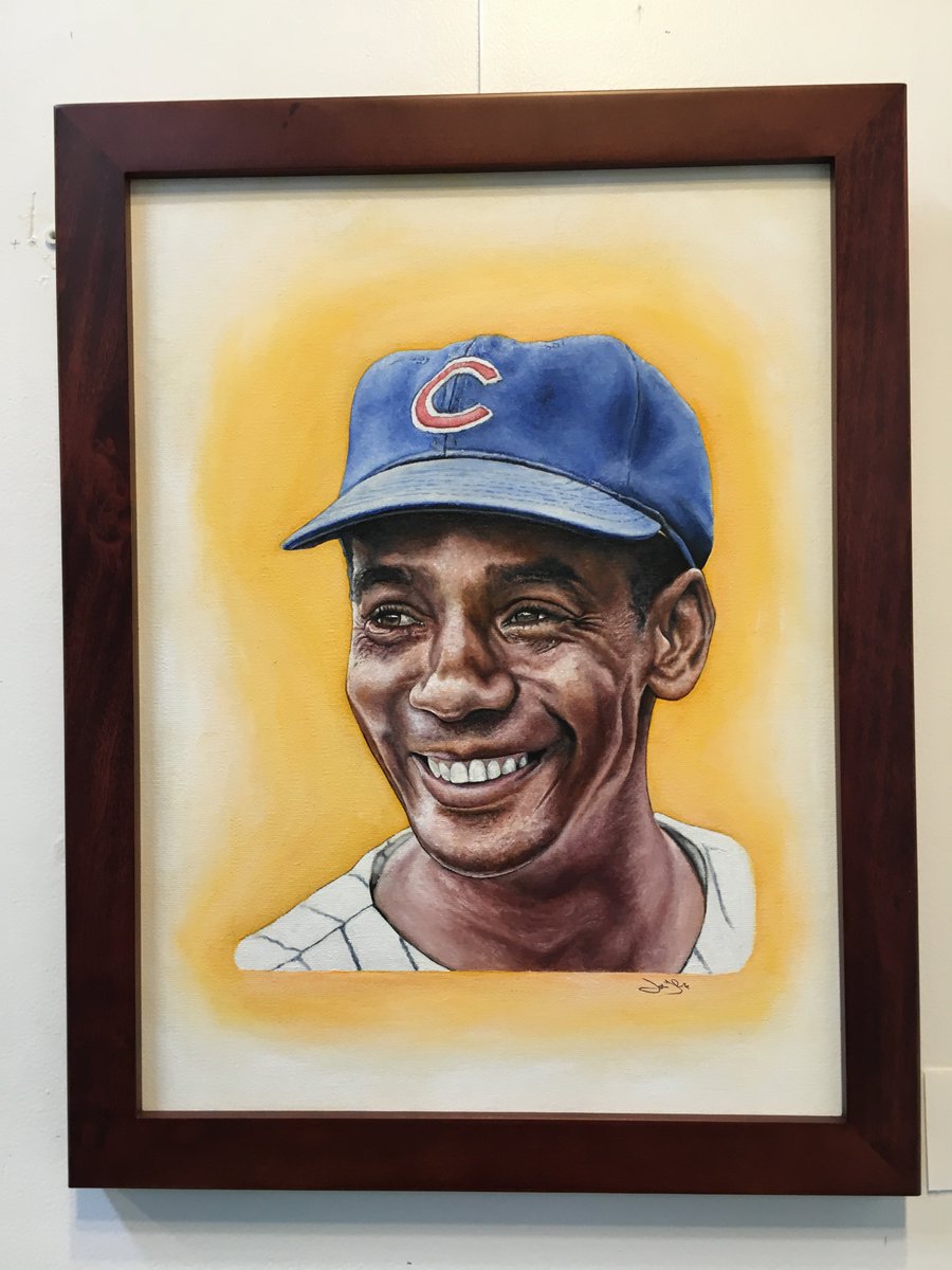 BeautyOfAGame's tweet image. #FlashbackFriday to 2016, when I first saw this amazing
🔥⚾️🎨 of Mr. Cub, Ernie Banks, by artist Jason Yoder at a baseball art exhibit. @JasonYoderArt 

#BaseballArt #SportsArt #SportsArtist #ErnieBanks #MrCub #Cubs