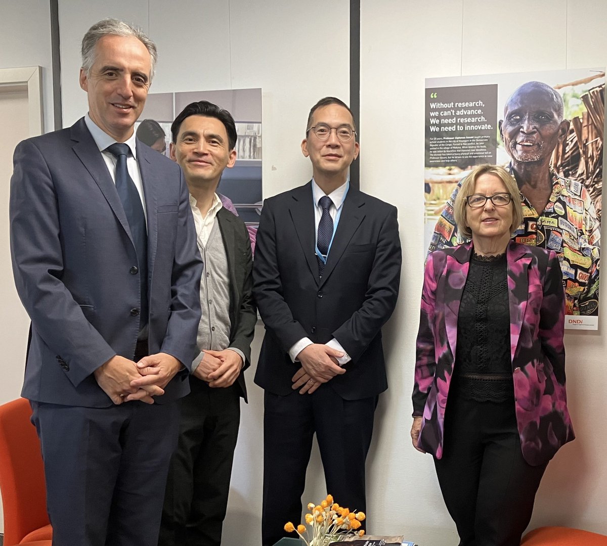 Thank you Dr. Hajime Inoue and @MHLWitter for a productive meeting with us at @DNDi during #WHA77 last week, to discuss collaboration for inclusive R&D and equitable access to health tools. I look forward to continuing #InnovatingTogether towards elimination of #NTDs!