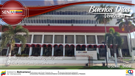 SENIAT_Oficial's tweet photo. Buen día amigo contribuyente, seguimos conectados para brindarte el mejor servicio. ¡En el SENIAT trabajamos para ti!
#SENIATPotenciaLaEconomía https://t.co/K5WpMGnkS9