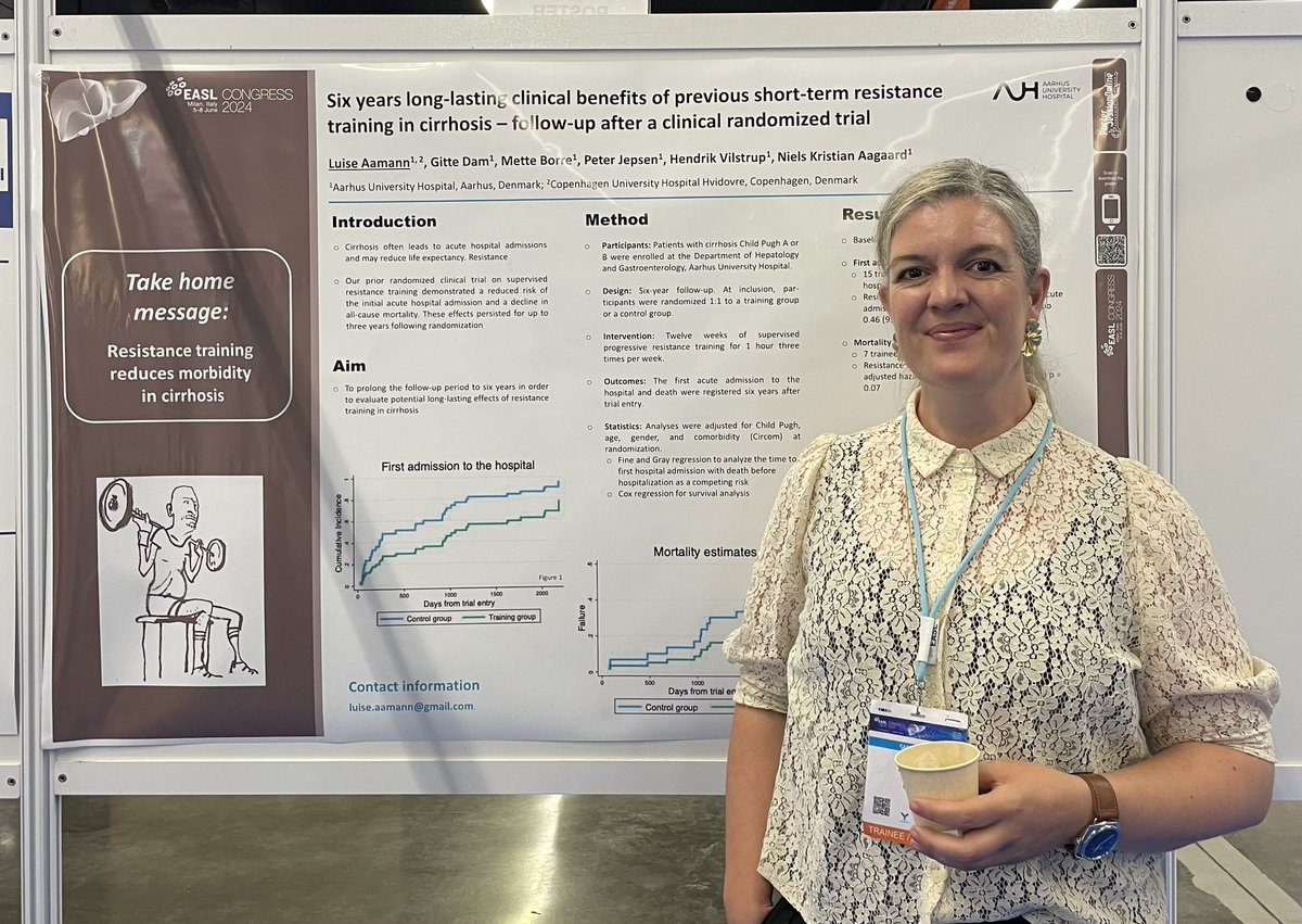 Department of Hepatology and Gastroenterology, AUH (@hepgas) on Twitter photo Today at #EASL <a href="/LuiseAamann/">Luise Aamann</a> presented her interesting poster on the long lasting benefits of resistance training for patients with cirrhosis. 
#EASLCongress Today at #EASL <a href="/LuiseAamann/">Luise Aamann</a> presented her interesting poster on the long lasting benefits of resistance training for patients with cirrhosis. 
#EASLCongress