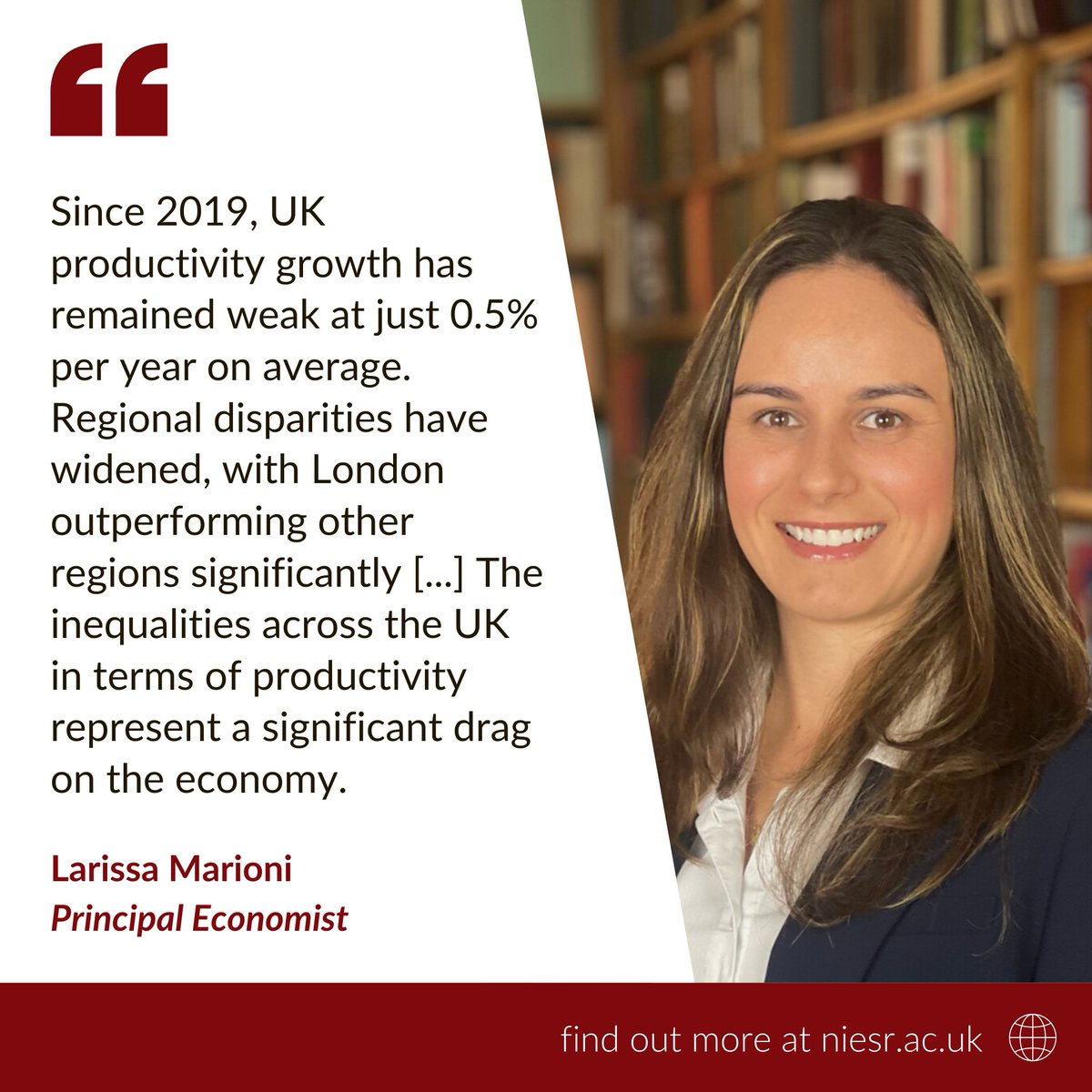 National Institute of Economic and Social Research (@niesrorg) on Twitter photo Our <a href="/larissamarioni/">Larissa Marioni</a> unpacks the UK's low #productivity performance and the impact of regional inequalities 📊
You can read our full briefing on UK productivity, as well as accessing more resources, in our dedicated #GeneralElection hub 🗳️👇
hubs.la/Q02zYfmt0 Our <a href="/larissamarioni/">Larissa Marioni</a> unpacks the UK's low #productivity performance and the impact of regional inequalities 📊
You can read our full briefing on UK productivity, as well as accessing more resources, in our dedicated #GeneralElection hub 🗳️👇
hubs.la/Q02zYfmt0