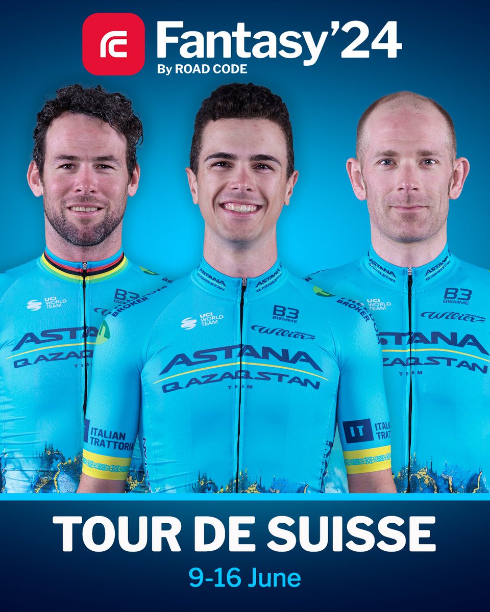 XDSAstanaTeam's tweet photo. 🇨🇭 FANTASY’24: @RoadCode
Create your dream team to win!
➡️ https://t.co/IKUYEa55lf
#TourDeSuisse2024 #TDS2024 #AstanaQazaqstanTeam #RoadCode https://t.co/9FgVObt8ml