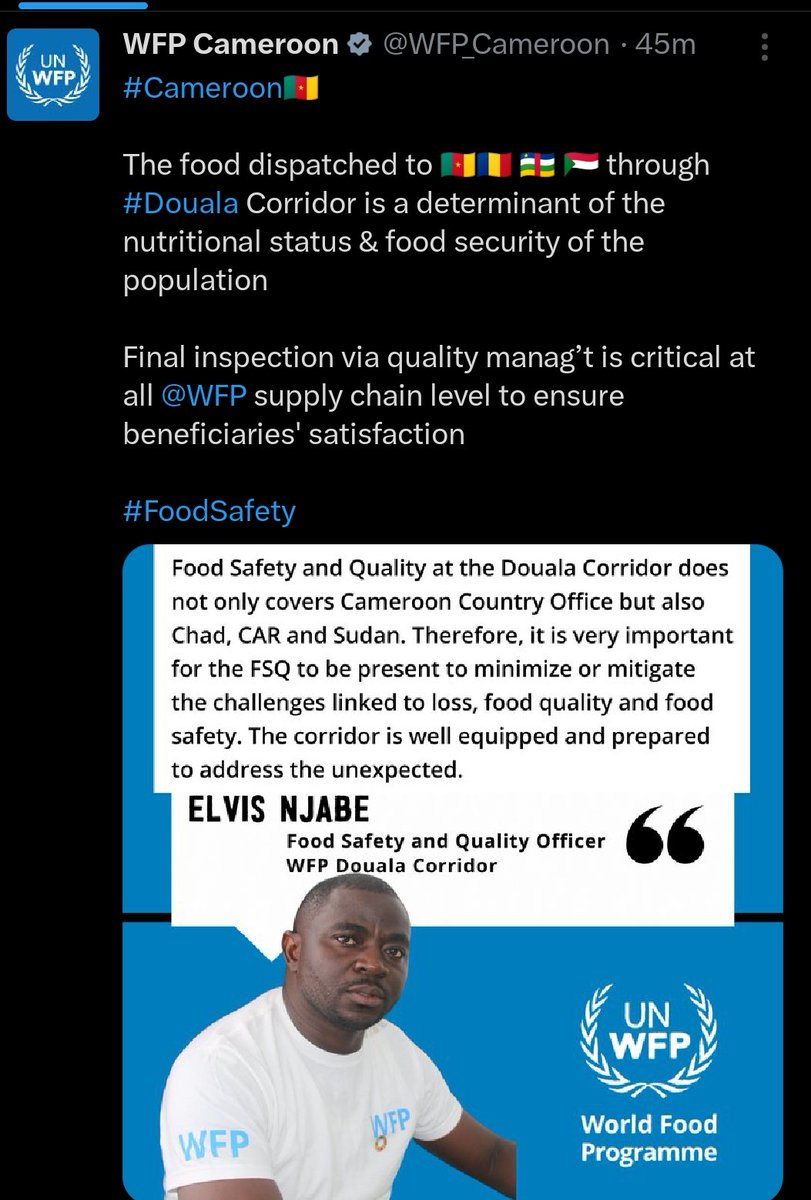elvisnjabe44's tweet photo. @WFPSupplyChain @WFP https://t.co/zyaW7G8EVV