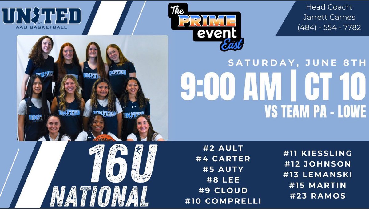 Charlotte Auty (@charlotteautyy) on Twitter photo Excited to be back with the team at spooky nook this weekend!! Here's our first game schedule. <a href="/jcarnesjr/">Coach Carnes</a> <a href="/unitedNJaau/">United NJ AAU</a> Excited to be back with the team at spooky nook this weekend!! Here's our first game schedule. <a href="/jcarnesjr/">Coach Carnes</a> <a href="/unitedNJaau/">United NJ AAU</a>