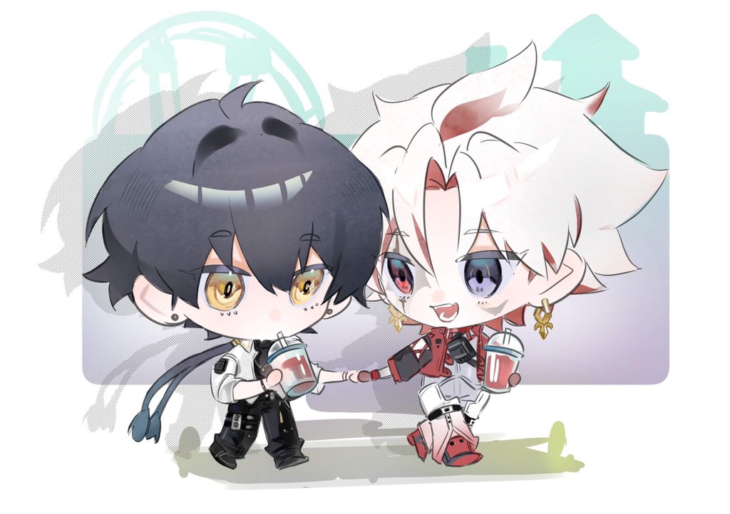 Drawing 2 cutie pies dating ✌︎('ω')✌︎ first sample of my standee
#scarover #痕漂♂