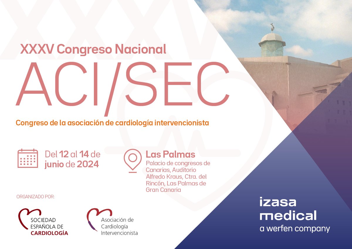 IzasaMedical's tweet photo. Nos complace anunciar nuestra participación🙌 en el XXXV Congreso Nacional de la Asociación de Cardiología Intervencionista, que se llevará a cabo los próximos 12, 13 y 14 de junio en Las Palmas. Unas jornadas únicas para compartir conocimientos, innovaciones🔬 y avances en el campo de la cardiología intervencionista.

#IzasaMedical #ACISEC #ACISEC2024 #CardiologíaIntervencionista #InnovaciónMédica #SaludCardiovascular #TecnologíaMédica