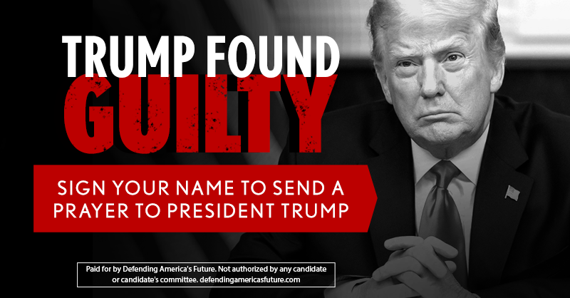 DAmericasFuture's tweet photo. Guilty verdict? The WOKE MOB has gone off the rails!

Sign your name and send a prayer to President Trump: