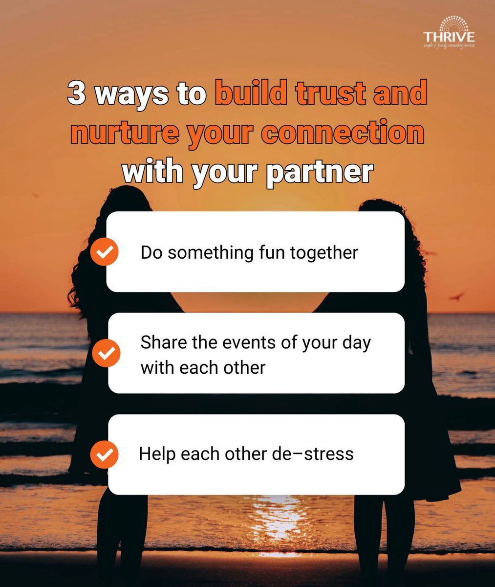 Psychology studies show that choosing to turn towards your partner is the single best way to build trust between you. Here are some ways to turn toward your partner to build trust and connection in your relationship.

buff.ly/3Re7L5O