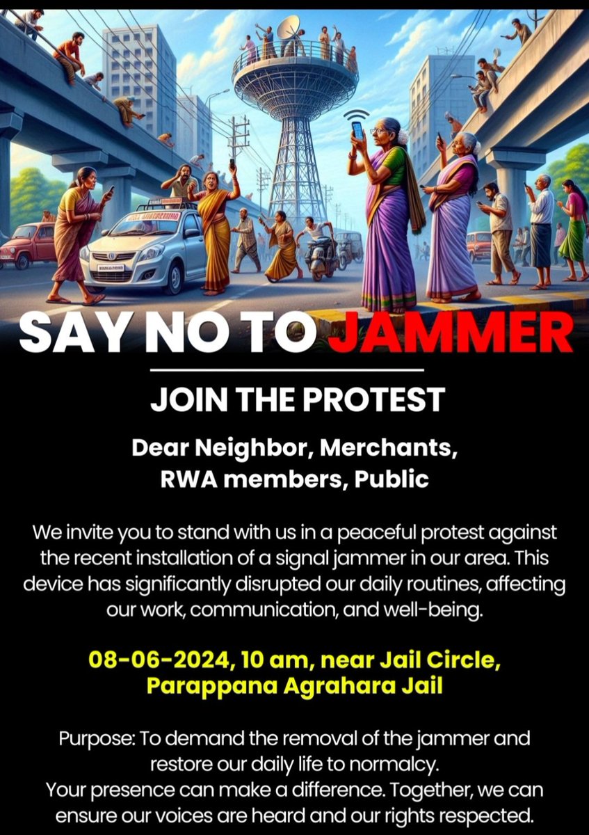ChristinMP_'s tweet photo. Jammer at Parappana Agrahara Central Prison in Bengaluru: Local residents are complaining of poor signal and plan to stage a protest on June 8 https://t.co/pjv3TNzb3k