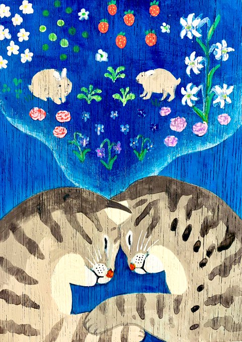 「cat flower」 illustration images(Latest)