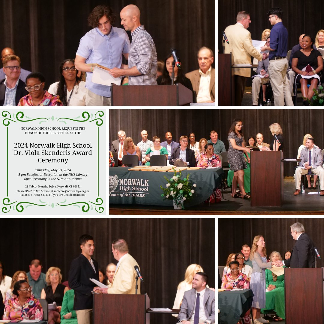 NorwalkHS_CT's tweet photo. Last month, we celebrated our graduating seniors at the annual Dr. Viola Skenderis Awards Ceremony. Our students earned nearly $240,000 in scholarships! Congratulations to all the awardees! Click here for a complete list of winners more photos: https://t.co/AsYKbqWiW6 https://t.co/w79dmw1UfM
