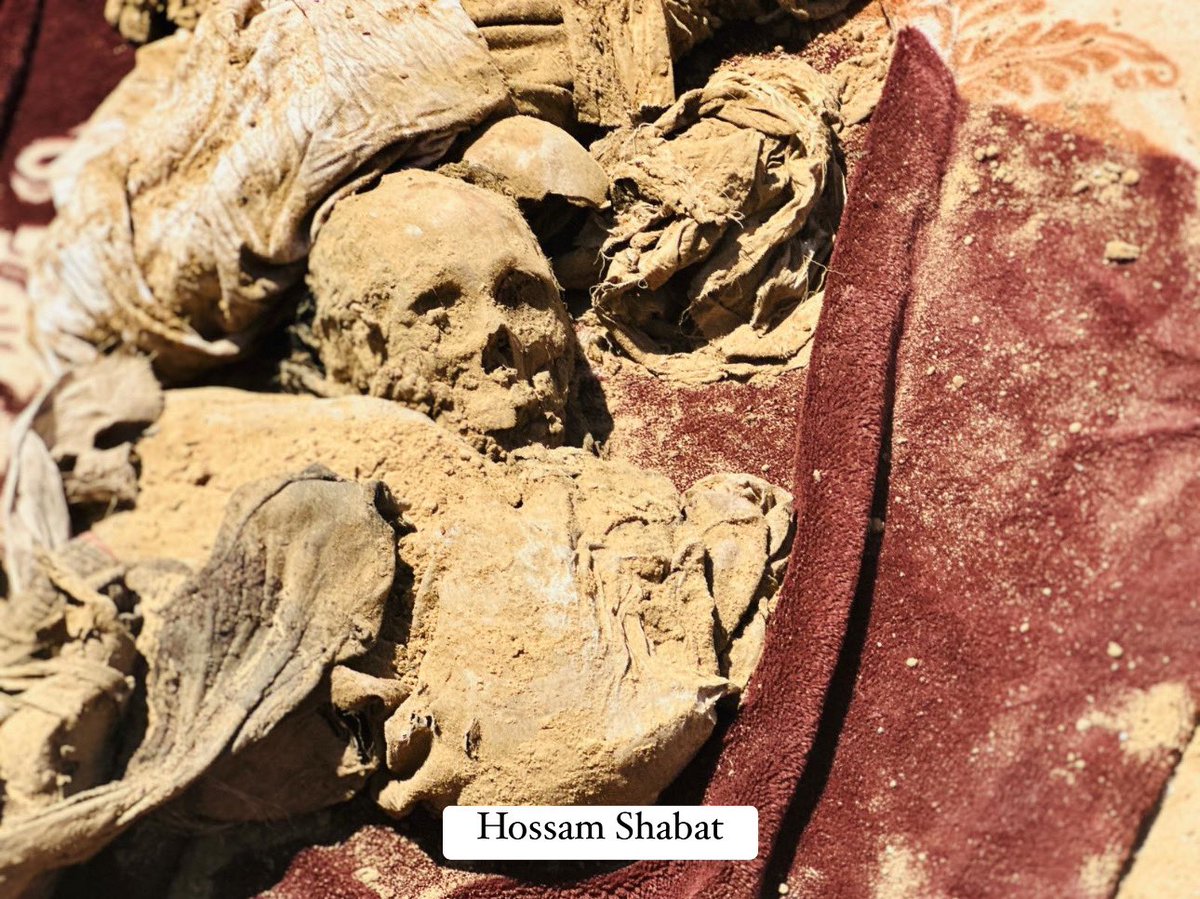 QudsNen's tweet photo. Graphic | After Israeli occupation forces withdrew from the area, Palestinians discovered a mass grave in Jabalia refugee camp in northern Gaza, where Israeli forces, using bulldozers, buried dozens of Palestinians they had executed. https://t.co/XbCrAQxrGj