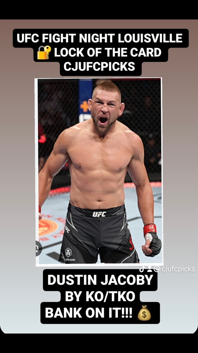 CJUFCPicks's tweet photo. Lock him up now! #MMATwitter #GamblingX #DustinJacoby #ufclouisville #cannoniervsimavov #UFCHistory #UFCFightNight #ufcpicks #ufcpredictions #ufcnews #ufcvideo #ufchighlights #ufcpodcast #mmahighlights #fight #knockout #submission #tapout #fyp #cjufcpicks https://t.co/OkAy7MOgZI