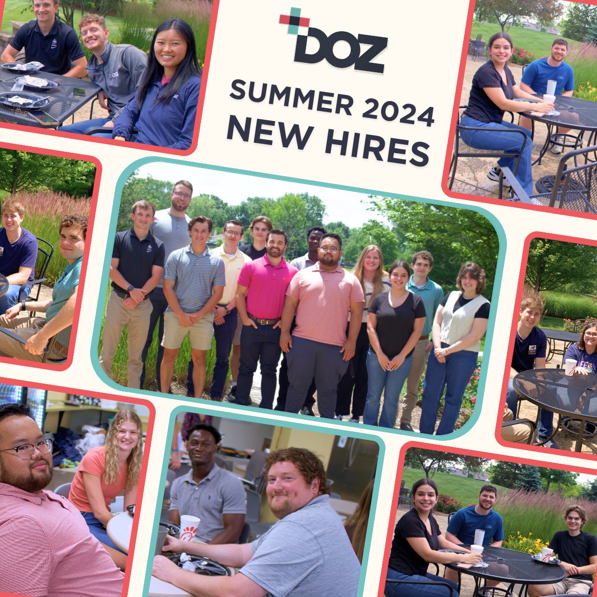 This week DOZ welcomed an incredible crew of interns and associates. We enjoyed great conversations during lunch and are excited for them to grow and learn this summer. We're so glad to have such amazing talent join the team! #DOZDifference