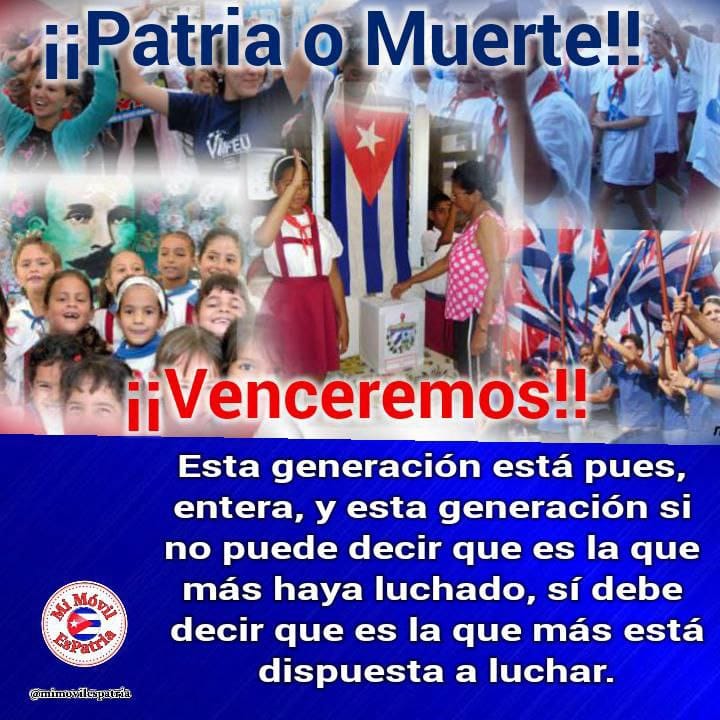 ¡Herederos de una consigna que marca nuestra convicción profunda en la victoria!
#ArtemisaJuntosSomosMás 
<a href="/DiazCanelB/">Miguel Díaz-Canel Bermúdez</a> 
<a href="/DrRobertoMOjeda/">Dr. Roberto Morales Ojeda</a> 
<a href="/PartidoPCC/">Partido Comunista de Cuba</a>