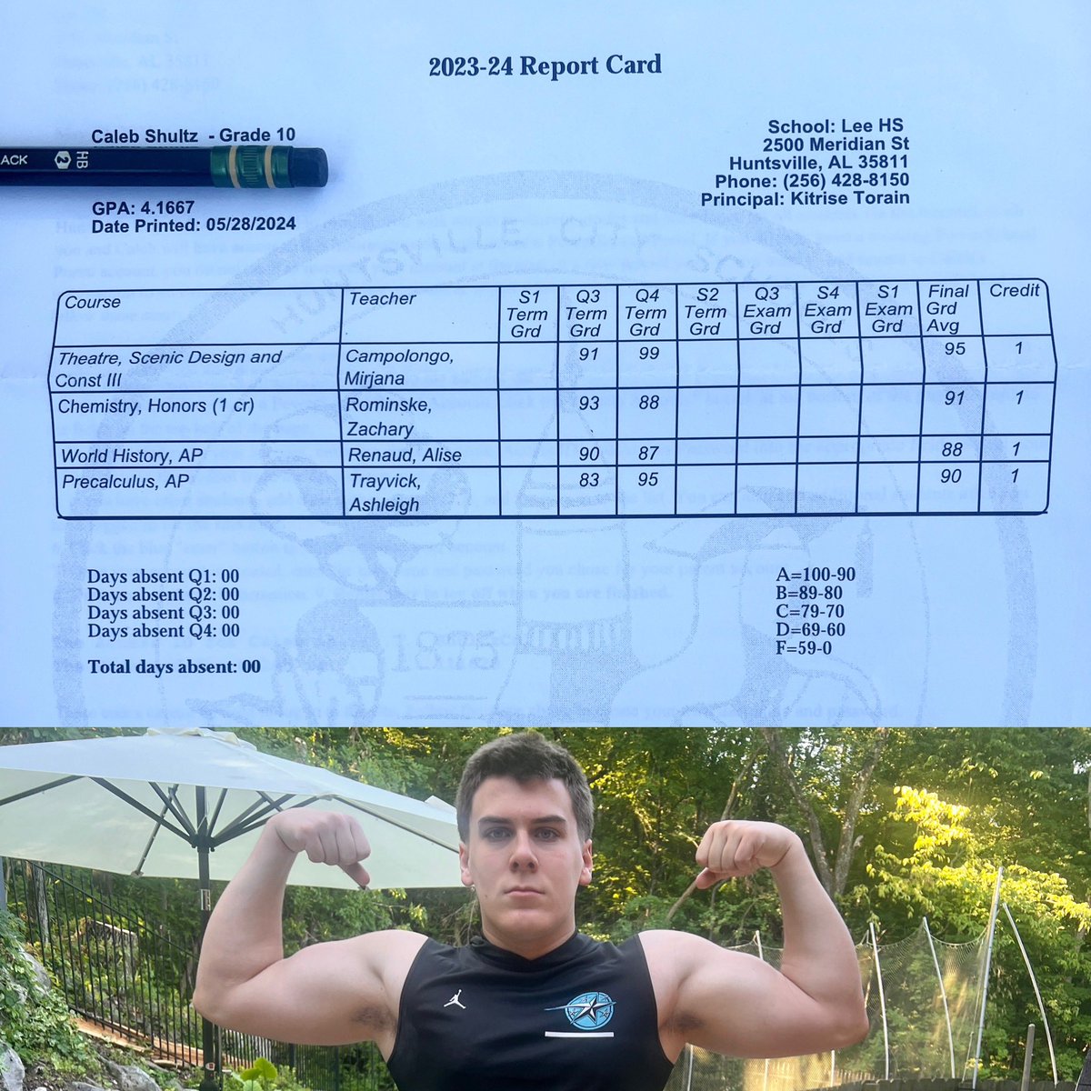 📚4.17 GPA in all Honors/AP classes &amp; PERFECT ATTENDANCE this year. 💪🏻Playing smart and disciplined on and off the field! 🏈
<a href="/PrepRedzoneAL/">Prep Redzone Alabama</a>
<a href="/RocketCityPreps/">Rocket City Preps</a>
<a href="/AL_Recruiting/">AL Recruiting</a>
<a href="/YellowhammerFB/">Yellowhammer Football</a>
<a href="/Get__Recruited/">Get Recruited</a>
<a href="/GoMVB/">GoMVB Sports - Recruit Content for College Coaches</a>
@secfootball
<a href="/Coach_McGuire95/">HC Irving McGuire</a>