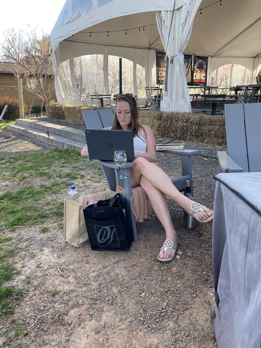 📷📷Make the winery your office today - Enjoy free WI-FI, comfortable seating, delicious wine &amp; food and Gorgeous views.
Come find the table - Open 12 - 9 pm.  oldyorkcellars.com
#bbq #winery #workfromhome #workremotely #winetasting #fridayvibes