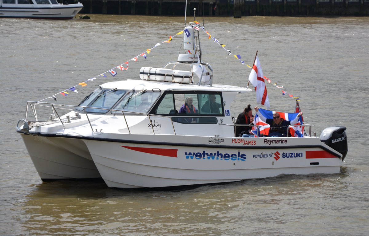 StKatsMarina's tweet photo. Wetwheels return. Geoff Holt MBE arrives back at St Katharine Docks Marina after his 'Finishing the Dream' Round Britain voyage. Congratulations to Geoff & all the team. More at https://t.co/dIEdyGptUP
#welcome #skdmarina #skdocks #wetwheelsfoundation #boatingforall @Pantaenius https://t.co/SAxWtizRvI