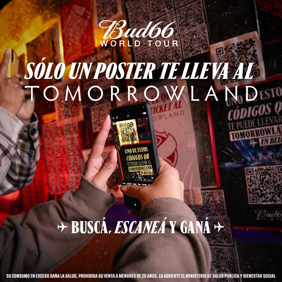bud66py's tweet photo. [[BUD66 TE LLEVA A TOMORROWLAND]] Miles de posters repartidos por la ciudad para que escanees el QR que te llevará a vivir una experiencia única ¡¡Pero OJO!! Solo UNO de los posters que está en la ciudad tiene el ticket ganador para que viajes a @tomorrowland 🔥 https://t.co/t1QY0zy1xv