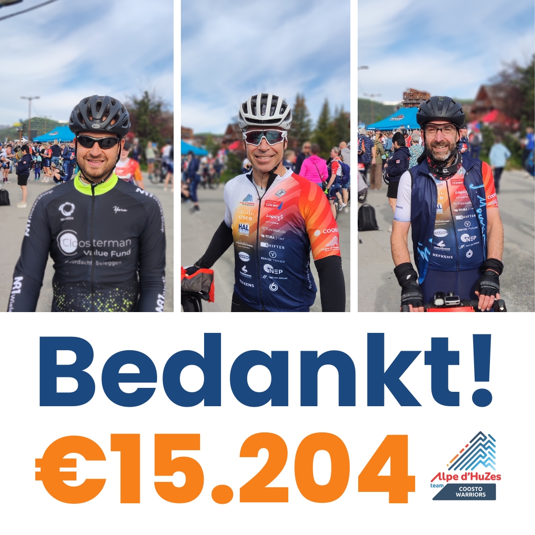 CoostoNL's tweet photo. 😍 Wát een fantastische prestatie! Onze Coosto Warriors hebben maar liefst €15.204 opgehaald. Bedankt voor alle donaties en steun.

De mannen hebben een indrukwekkende prestatie neergezet, in totaal hebben ze maar liefst 10 keer de top van de Alpe d'Huez bereikt. 

#ad6 https://t.co/mm3Hc5XZV9