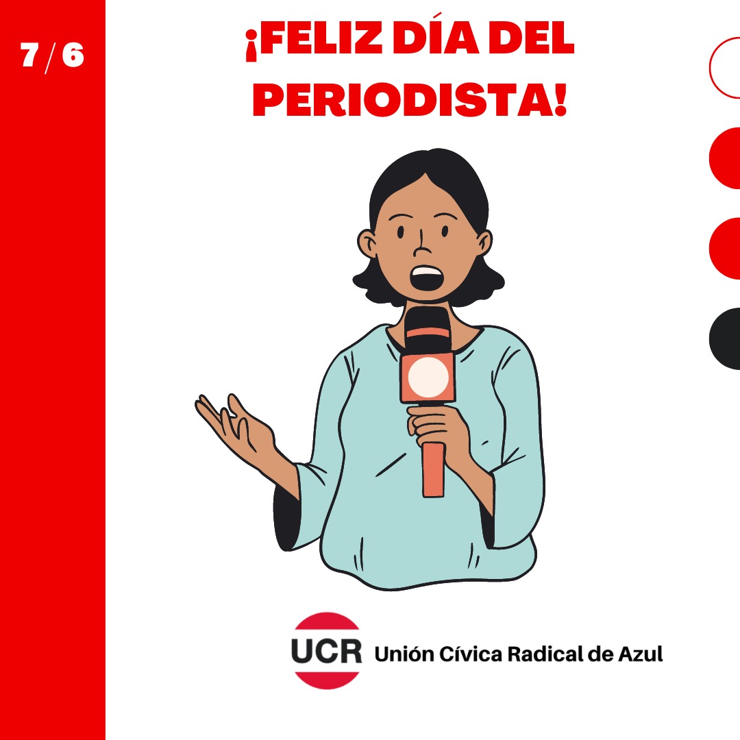 ucrazuloficial's tweet photo. ¡Feliz día del Periodista! 

Desde la Unión Cívica Radical de Azul queremos saludar a todos los periodistas que, con gran vocación, trabajan a diario por una prensa libre, pluralista e independiente.

#diadelperiodista #felizdiadelperiodista https://t.co/C6cytf37bX