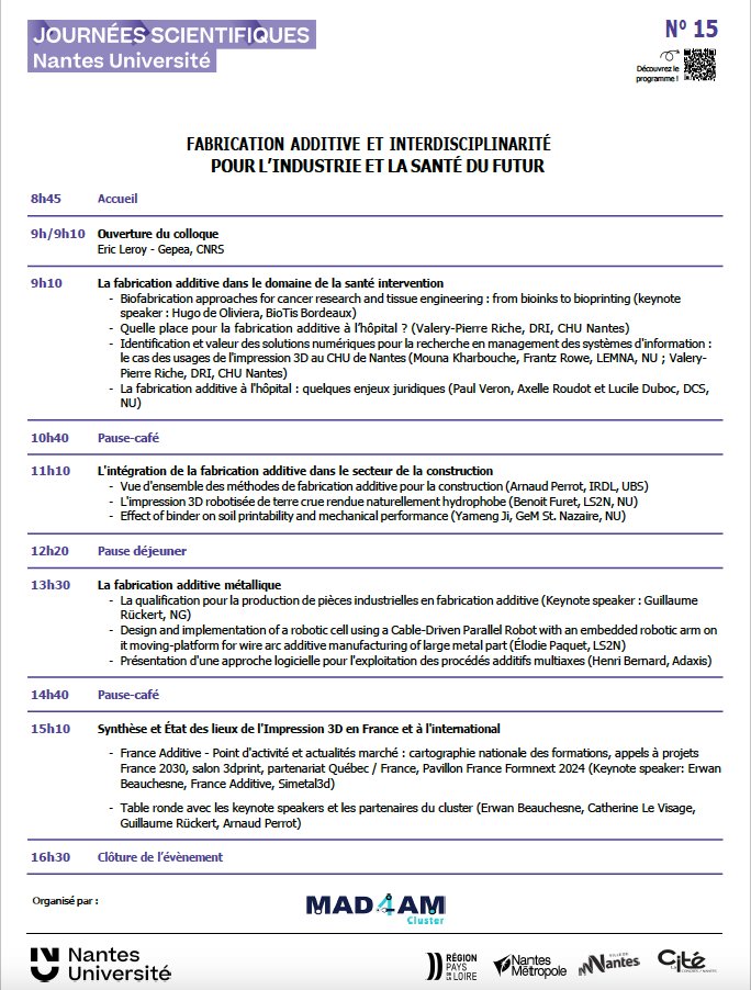 DcsLabo's tweet photo. 🎯 11/06 Journée MAD4AM - Fabrication additive et #interdisciplinarité pour l’ #industrie et la #santé du futur
https://t.co/AacnYQ2uJt
@DcsLabo partenaire comme #Lemna @LaboGEPEA #LS2N @CR2TI_Nantes …
@3Dnatives @Inserm
#France2030
➡️https://t.co/7hvujwZcgq https://t.co/NAAsvEz28g