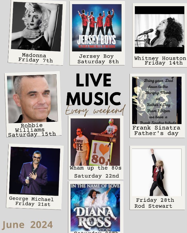 MonkHungry's tweet photo. Tonight Madonna  Saturday  tribute to  the Jersey Boys  have look at the rest of June. https://t.co/BPwsLk13Ni
