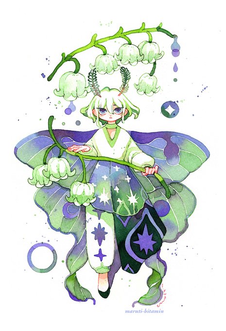 「holding white flower」 illustration images(Latest)