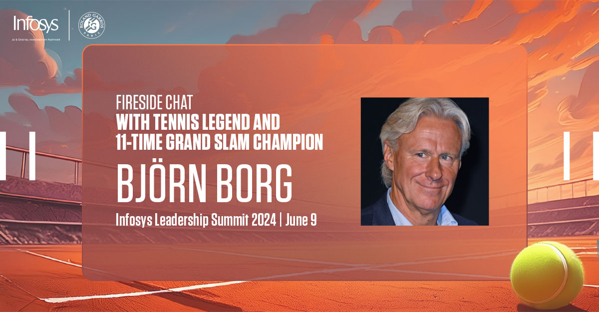 We’re excited to meet with 11-time grand slam #champion, Björn Borg for a Fireside Chat at the <a href="/Infosys/">Infosys</a> Leadership Summit 2024, #RolandGarros. We'll discuss his journey to become one of tennis’ greatest players.

#RolandGarrosWithInfosys #ExperienceTheNext #InfosysEurope
