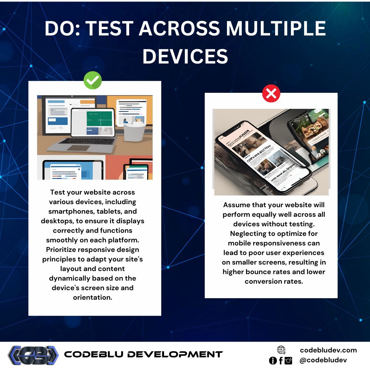 CodeBluDev's tweet image. 💡 A well-optimized website isn't just about aesthetics; it's about driving results. At CodeBlu, we understand that a successful website goes beyond looks—it's about delivering measurable outcomes that impact your bottom line. #WebsiteOptimization #ResultsDriven #CodeBlu 🌟💼