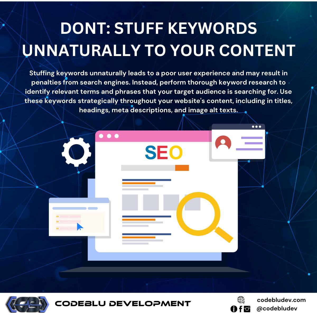 CodeBluDev's tweet image. 💡 A well-optimized website isn't just about aesthetics; it's about driving results. At CodeBlu, we understand that a successful website goes beyond looks—it's about delivering measurable outcomes that impact your bottom line. #WebsiteOptimization #ResultsDriven #CodeBlu 🌟💼