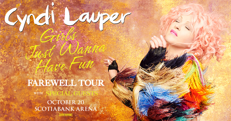 ScotiabankArena's tweet photo. ON SALE NOW: #CyndiLauper is bringing her Girls Just Wanna Have Fun Farewell Tour to #ScotiabankArena on October 20 💖

Get your tickets today: https://t.co/wVph47ESZl 🎟 https://t.co/U2Udy3Jmn5